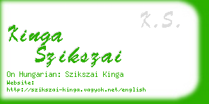 kinga szikszai business card